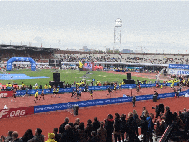 Ligne d'arrivée du Marathon d'Amsterdam